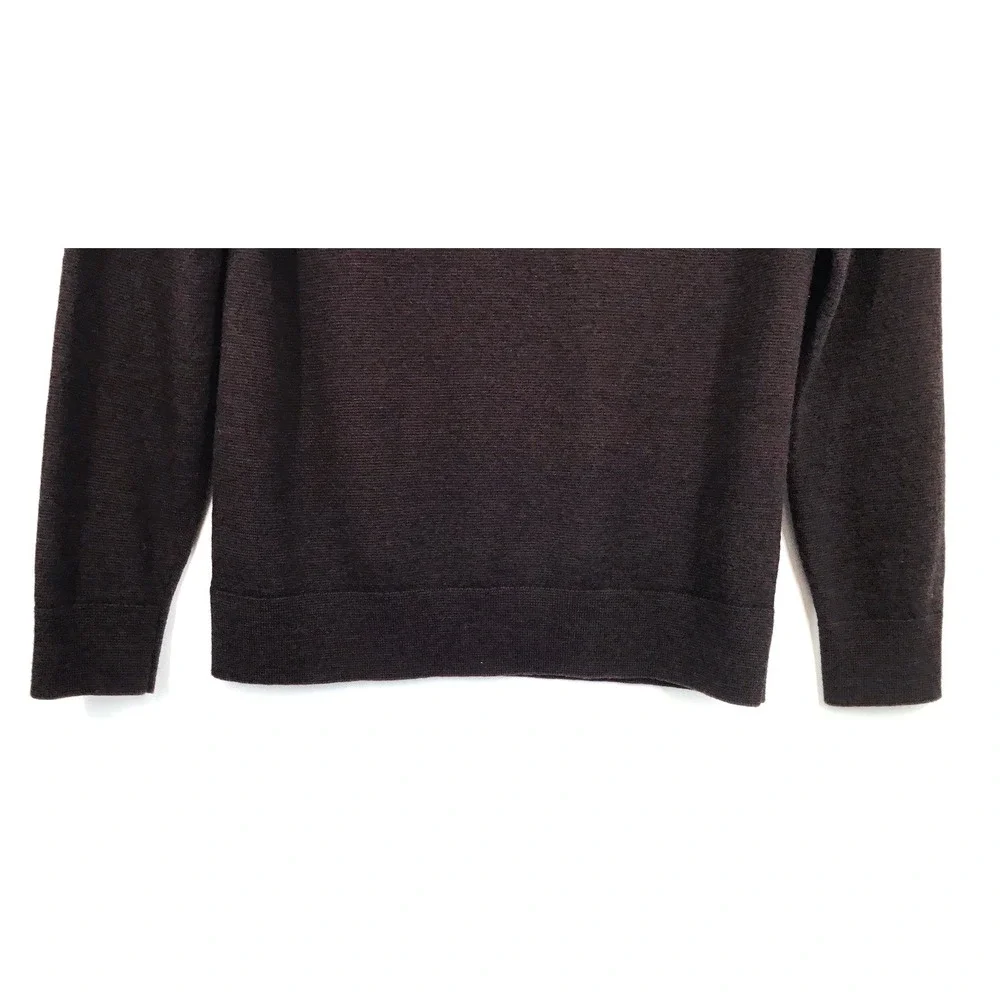 Banana Republic‎ Extra Fine Merino Wool Crewneck Sweater Size M Brown/Burgundy